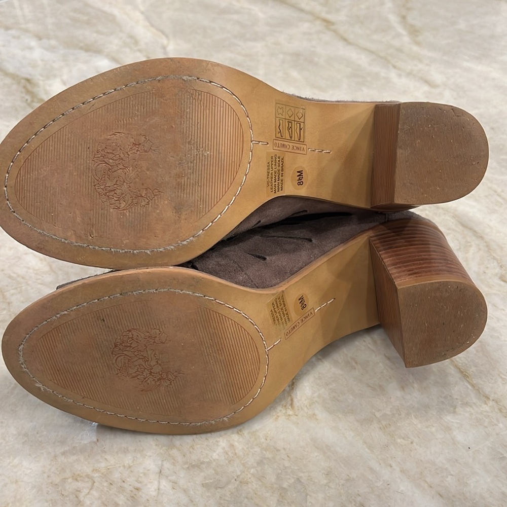 Vince Camuto | Tressa Perforated Lace-Up Heel Sandal | Taupe | Women's 8.5 - Picture 7 of 12
